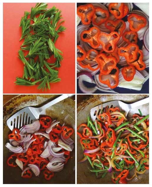 Cleavers Stir Fry Recipe inspiration for spring from cookery book, E